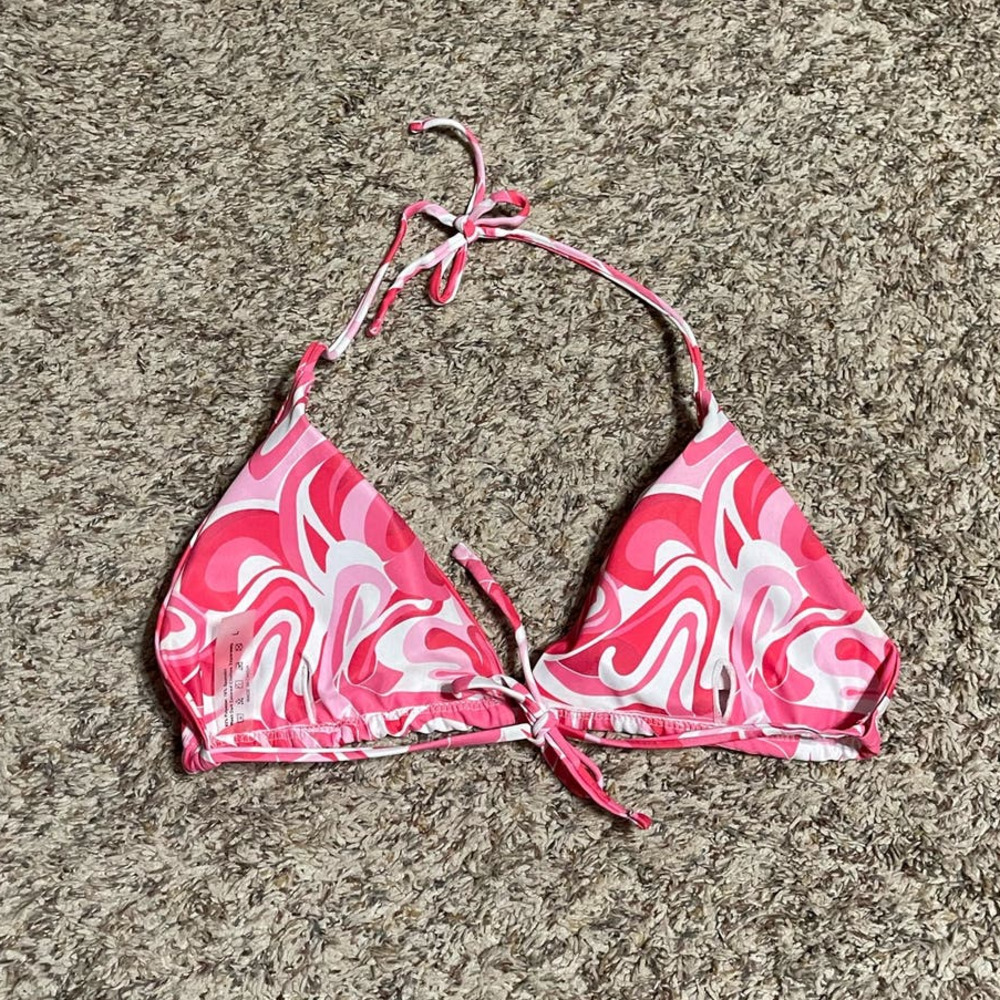 Pink Marble Triangle String Bikini Top - Picture 3 of 3